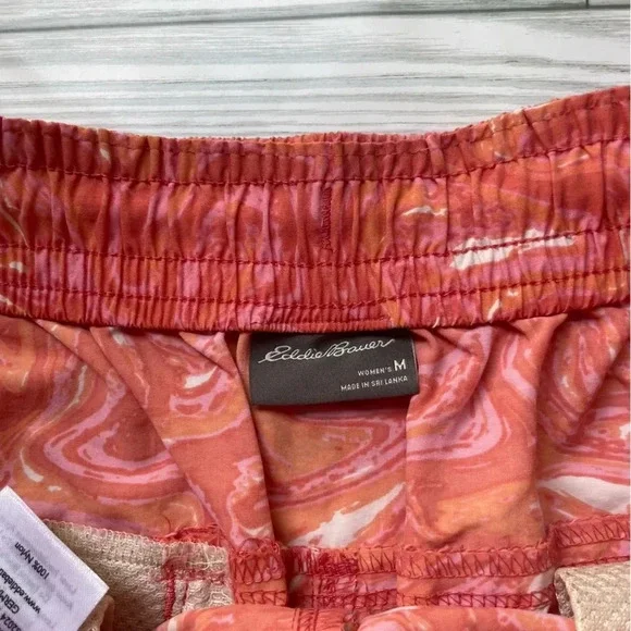 Eddie Bauer pink wave print athletic hiking shorts women’s size medium - Picture 5 of 12